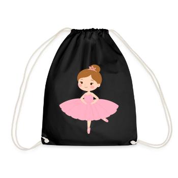 Petite ballerine en tutu rose – Décoration de danse - Sac de sport léger - noir - Devant