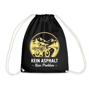 Kein Asphalt Kein Problem Fahrrad - Turnbeutel - Schwarz - Vorne
