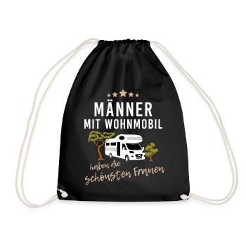 Männer mit Wohnmobil haben die schönsten Frauen - Turnbeutel - Schwarz - Vorne