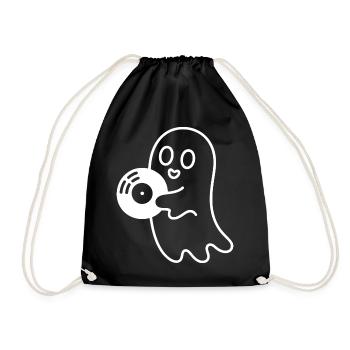 Cuddly Ghost with Eye Balloon - Drawstring Bag - black - Front