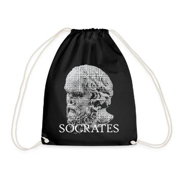 Socrates Skull Portrait - Drawstring Bag - black - Front