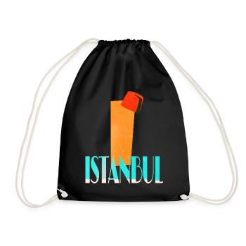 Istanbul Vintage Design - Turnbeutel - Schwarz - Vorne
