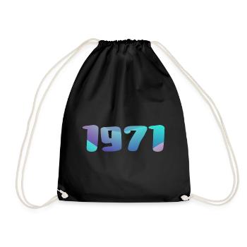 1971 Birthday Gift Vintage 1971 Retro 1971 - Drawstring Bag - black - Front