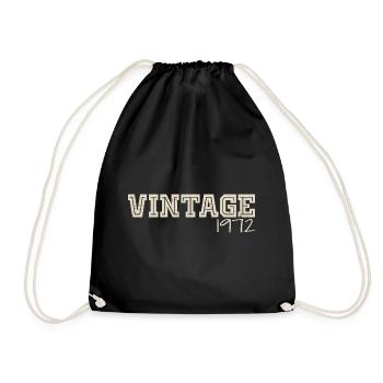 Vintage 1972 Original 1972 Retro 1972 Gift 1972 - Drawstring Bag - black - Front