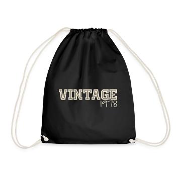 Vintage 1978 Original 1978 Retro 1978 Gift 1978 - Drawstring Bag - black - Front