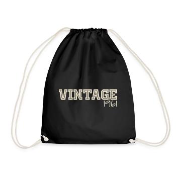 Vintage 1961 Original 1961 Retro 1961 Gift 1961 - Drawstring Bag - black - Front