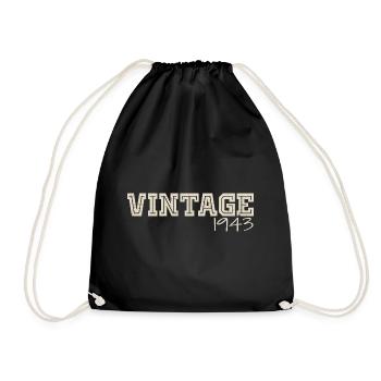 Vintage 1943 Original 1943 Retro 1943 Gift 1943 - Drawstring Bag - black - Front