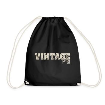 Jahrgang 1981 Original 1981 Retro 1981 Geschenk 1981 - Turnbeutel - Schwarz - Vorne