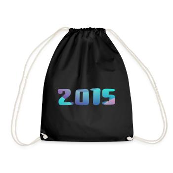 Geburtstagsgeschenk 2015 Jahrgang 2015 Retro 2015 - Turnbeutel - Schwarz - Vorne