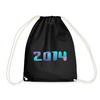 Geburtstagsgeschenk 2014 Jahrgang 2014 Retro 2014 - Turnbeutel - Schwarz - Vorne