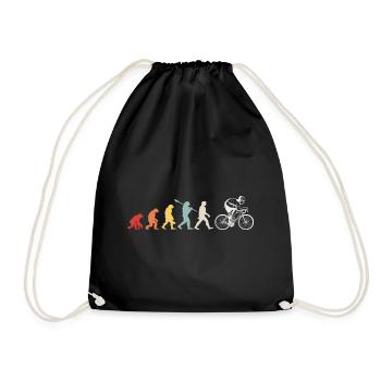 Evolution of cycling - Drawstring Bag - black - Front