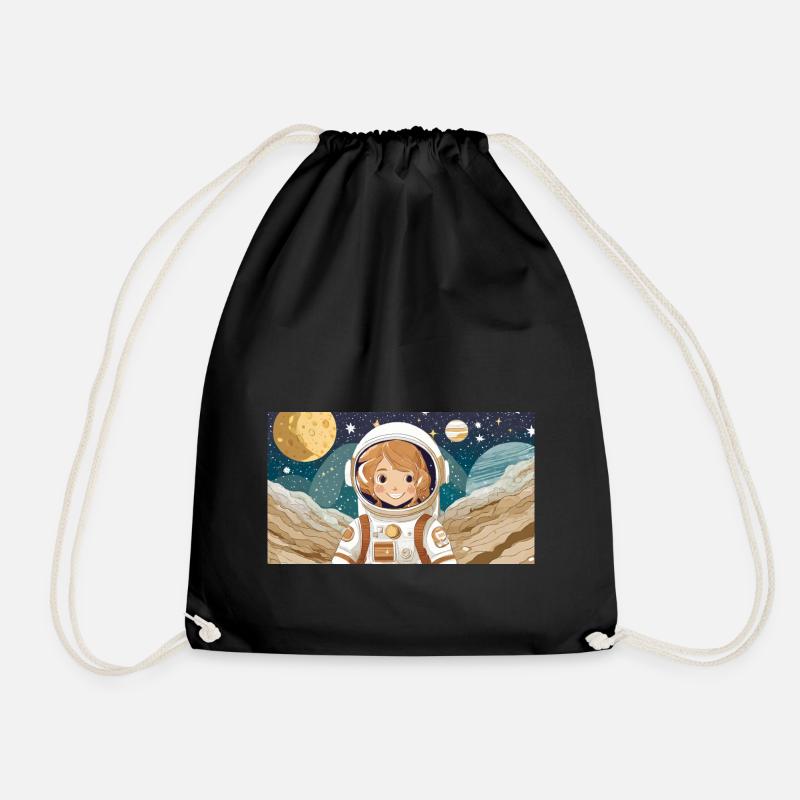 Illustration einer Astronautin - Turnbeutel - Schwarz