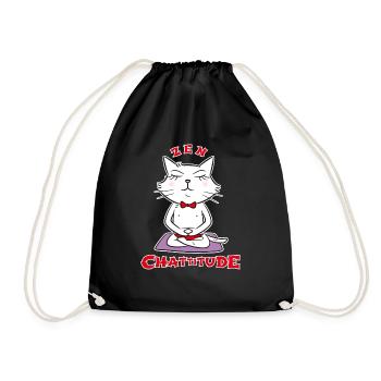 In 2019, opt for the "Zen Chattitude"! - Drawstring Bag - black - Front