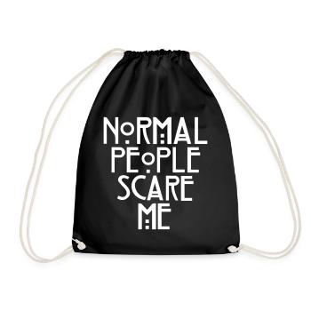 Normal People Scare Me - Drawstring Bag - black - Front