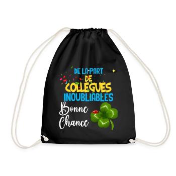 Collègue Idée Cadeau Message Départ Homme Femme - Sac de sport léger - noir - Devant