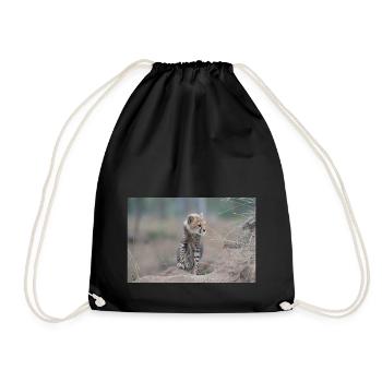 Jeune guépard - Sac de sport léger - noir - Devant