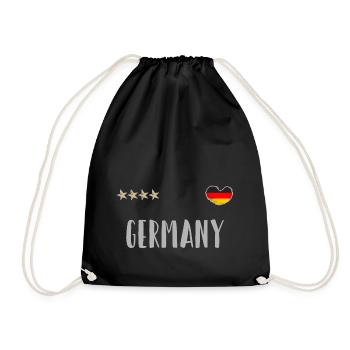 Deutschland Fußball Trikot Deutsche Flagge - Turnbeutel - Schwarz - Vorne