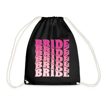 Retro Bride Future Mrs, Bachelorette Party Gift - Drawstring Bag - black - Front