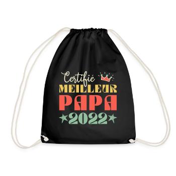 Certifié meilleur papa 2022 Cadeau fête des pères - Sac de sport léger - noir - Devant