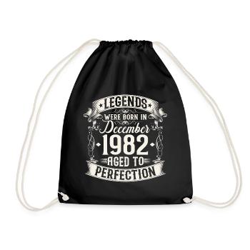 Décembre né 1982 Anniversaire vintage - Sac de sport léger - noir - Devant