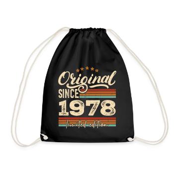 Original 1978 Vintage - 1978 Birthday Gift - Drawstring Bag - black - Front