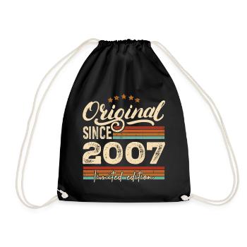 Original 2007 Jahrgang - 2007 Geburtstagsgeschenk - Turnbeutel - Schwarz - Vorne