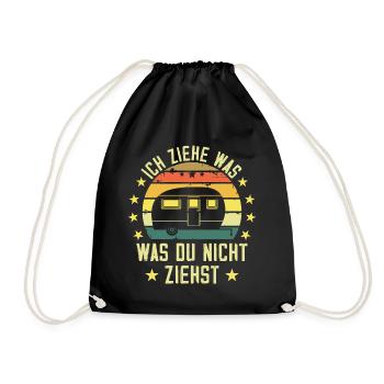 I pull what you don't pull Caravan Camper - Drawstring Bag - black - Front