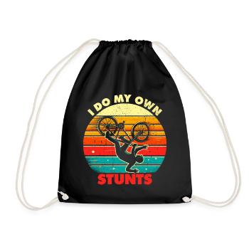 I Do My Own Stunts - Lustiges Tollpatsch Geschenk - Turnbeutel - Schwarz - Vorne