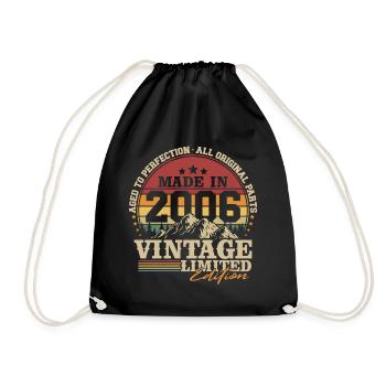 Made in 2006 Vintage Birthday Gift - Drawstring Bag - black - Front