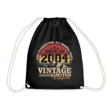 Made in 2004 Vintage Birthday Gift - Drawstring Bag - black - Front