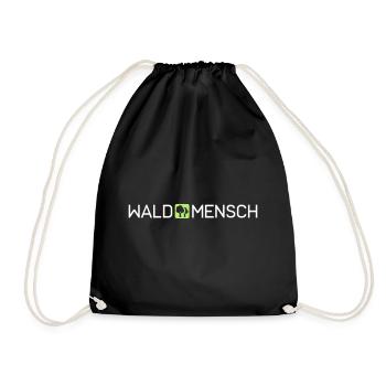 Waldmensch | Wald Bäume Waldbaden Natur Naturliebe - Turnbeutel - Schwarz - Vorne