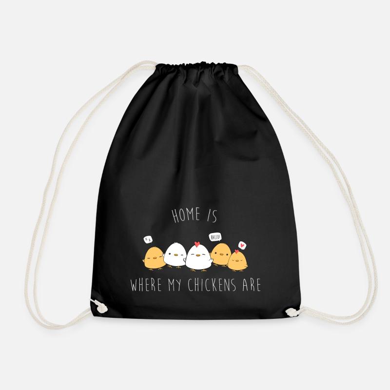 home is where my chickens are - Turnbeutel - Schwarz