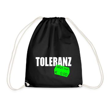 toleranz - Turnbeutel - Schwarz - Vorne