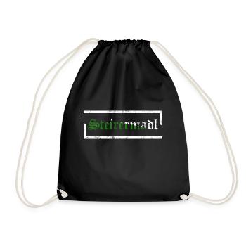 Steirermadl Steiermark Steirer Steirerin Geschenk - Turnbeutel - Schwarz - Vorne