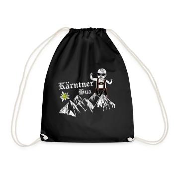 Kärnten Seen Kärntner Nudel Bua Lausbua Geschenk - Turnbeutel - Schwarz - Vorne