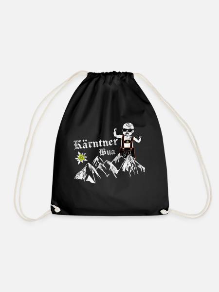 Kärnten Seen Kärntner Nudel Bua Lausbua Geschenk - Turnbeutel - Schwarz