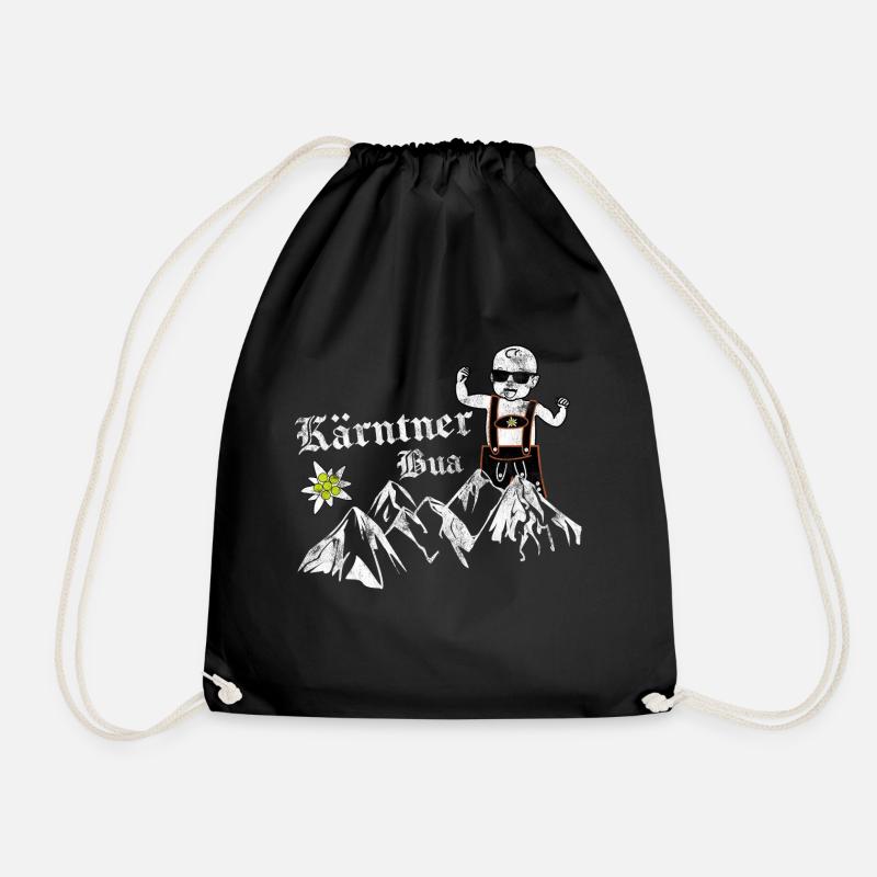 Kärnten Seen Kärntner Nudel Bua Lausbua Geschenk - Turnbeutel - Schwarz