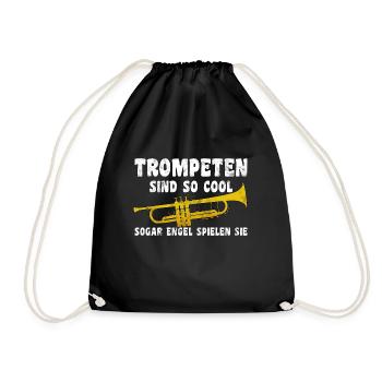 Trompete Trompeter Musiker Blasmusik Jazz Lehrer - Turnbeutel - Schwarz - Vorne