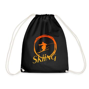 skiing, skidesign, geschenk für skifahrer, ski - Turnbeutel - Schwarz - Vorne