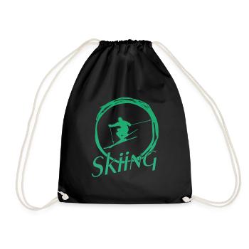 skiing, ski fahren, ski geschenk, ski - Turnbeutel - Schwarz - Vorne