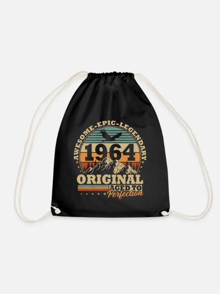 1964 Vintage Jahrgang Geburtstag Retro Geschenk - Turnbeutel - Schwarz