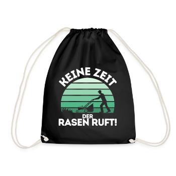 Rasenmäher Rasenpflege Platzwart Rasenflüsterer - Turnbeutel - Schwarz - Vorne