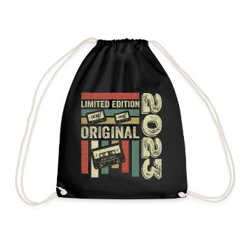 Vintage 2023 - Retro Birthday Quote 2023 - Drawstring Bag - black - Front