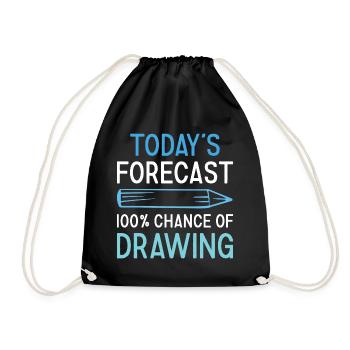 Drawer Today's Forecast Drawing - Turnbeutel - Schwarz - Vorne