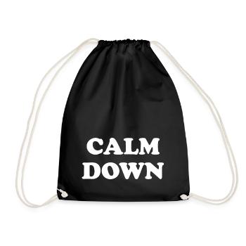 Calm Down Grafik - Turnbeutel - Schwarz - Vorne