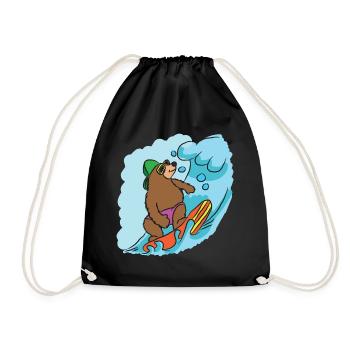 surfing - Drawstring Bag - black - Front
