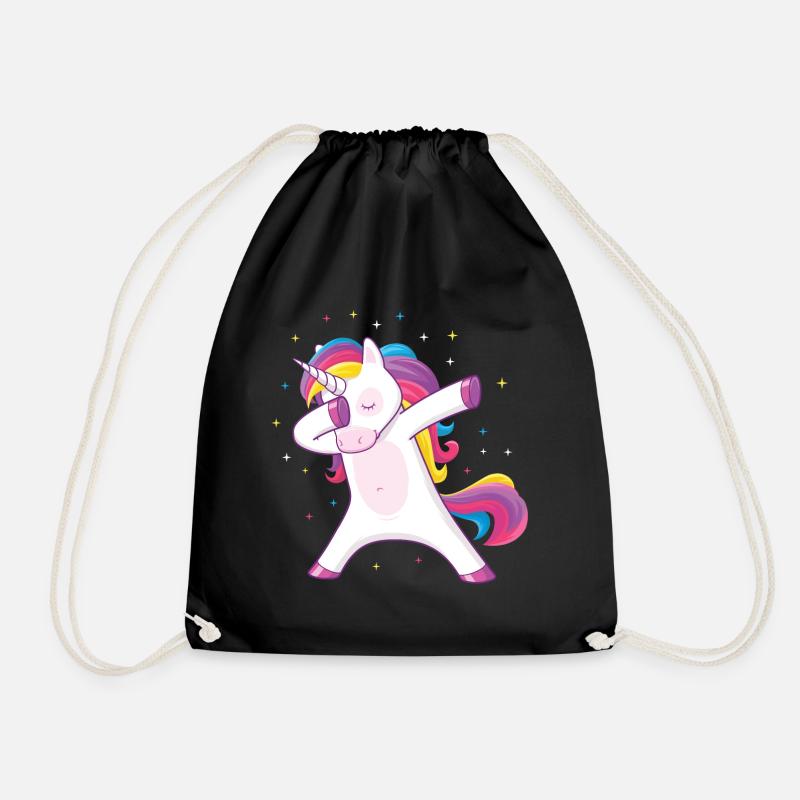 dabbing einhorn - Turnbeutel - Schwarz
