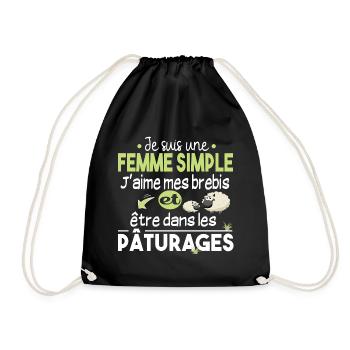 Brebis Mouton Laine Agneau Cadeau Ferme Agricole - Sac de sport léger - noir - Devant