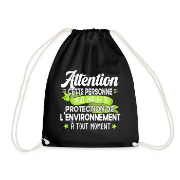 Protection environnement écologie Terre cadeau - Sac de sport léger - noir - Devant