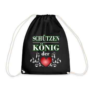 Schützenkönig der Herzen - Turnbeutel - Schwarz - Vorne